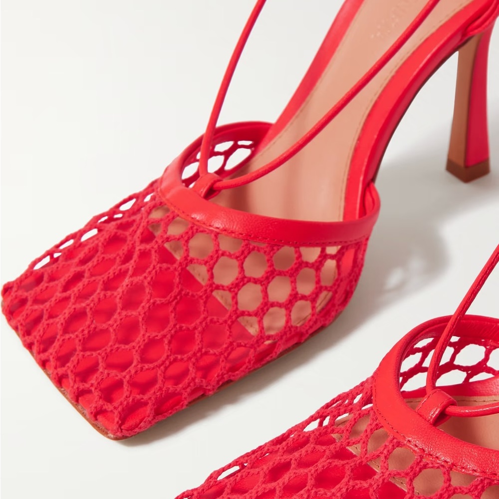 Bottega Veneta Red Mesh Heels